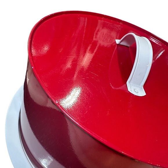 Bakery Red & White Metal Cake Saver with Dome - Picture 5 of 10